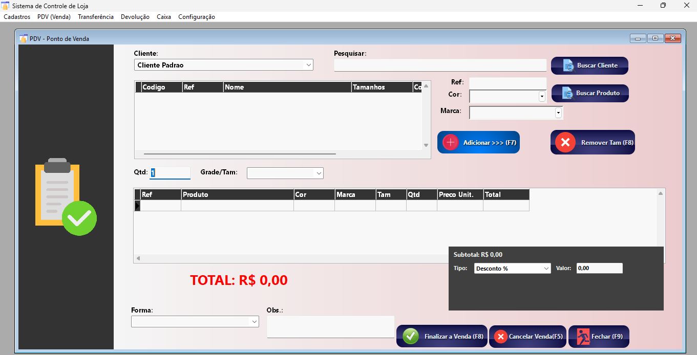 Sistema Controle de Loja